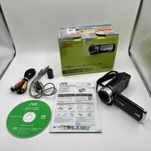 JVC GZ-EX210BU Digital Camcorder Black Metallic Silver Sparkle w/ Charger